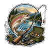 Fischfang am Gebirgssee
