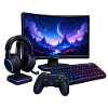 Neon Gaming Setup mit RGB-Licht
