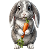 Rabbit with carrot floppy ears