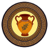 Griechische Vase mit Olivenzweig
