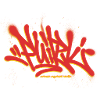 Graffiti orange feu