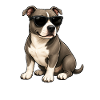 Cooler Pitbull mit Sonnenbrille Cartoon