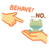 Frecher Frosch sagt Nein