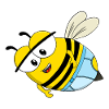 Cute Cartoon Bee Wearing Blue Underwear