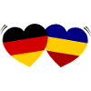 Flag Hearts Duo Romania Germany