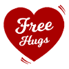 Heart with Free Hug's message