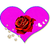 Neon Pink Herzrose perlenmuster
