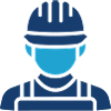 Bauarbeiter, Linien-Icon-Sicherheitsingenieur Vect