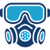 Gasmasken-Liniensymbol Schutzvektorsymbol