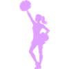 Cheerleader silhouette with pom poms