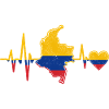 Colombia Flag Heart Map