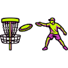 Discgolf Spieler Wurf Grafik