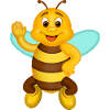 Happy bee with blue wings