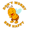 Optimistic bee with happy pose