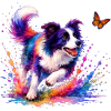 Border Collie Aquarell Sheepdog-Kunst