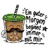 Good Morning Mustache Coffee Doodle
