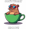 Maak je geen zorgen Wees Capy - Schattige Capybara in een theekopje
