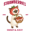 Strawberry Cat Basket Charm