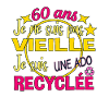 60 Ans Ado Recyclée Humour Anniversaire Femme