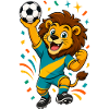 Löwe Maskottchen Fußball Fan