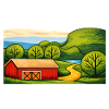 Red Barn Lane in Spring