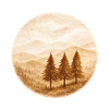 Sepia Pines Landscape