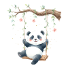 Panda on branch swing