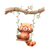 Red Panda on Swing