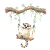 Lemur on branch swing