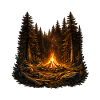 Feu de camp forestier