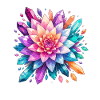 Kristallrose Farbexplosion