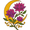 Lunar Lotus in Gold Crescent