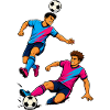 Soccer Duel Neon Silhouette Player