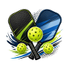Padel rackets and balls motif