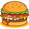 Cartoon Hamburger Pop Art