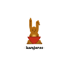 Kangaroo with red pouch