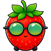 Erdbeere mit Sonnenbrille Cartoon Sommer