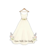 Weißes Brautkleid mit Lavendelornament