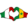 Italy Senegal Flag Hands Heart Shape