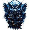 Nächtlicher Uhu-Samurai