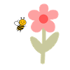 Bee and flower – cheerful motif