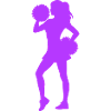 Cheerleader Silhouette mit Pomponen