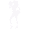 Cheerleader silhouette with pompoms