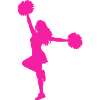 Cheerleader Silhouette Neon Pink