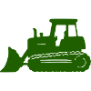 Silhouette du bulldozer vert