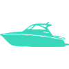 Turquoise Yacht Silhouette