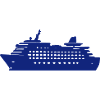 Cruise Ship Silhouette Blue