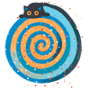 Chat galactique en spirale hypnotique