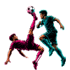 Fußball Fallrückzieher Neon Comic Spieler
