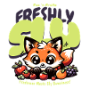 Cute Kawaii Fox with Fruits